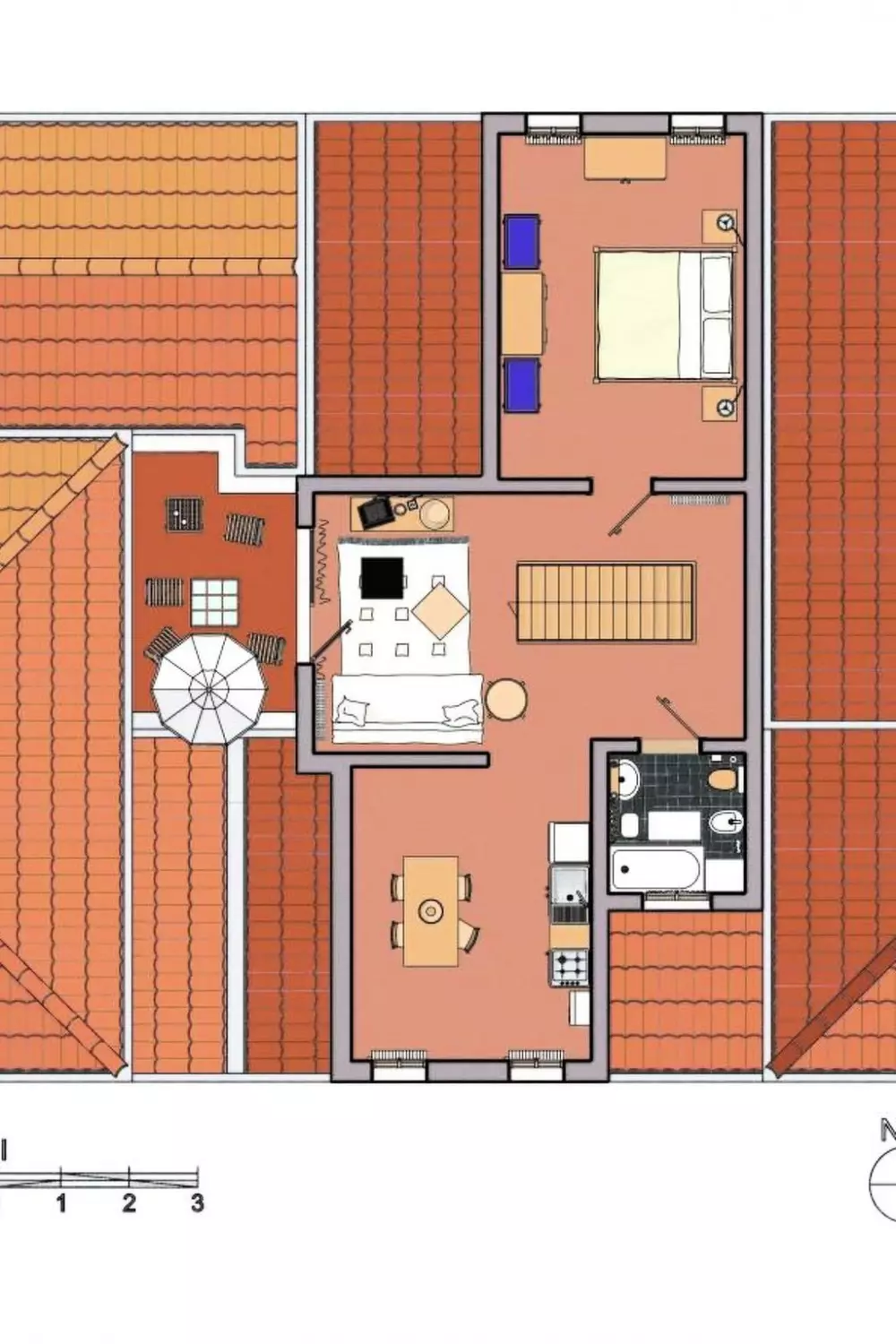 Résidence Zweijährige Terrassenwohnung