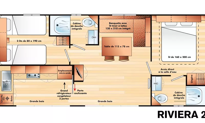 Résidence de Plein Air Campo Di Mare - Mobil Home 3 Pièces 6 Personnes Climatisé + TV (5 adultes ou 4 adultes + 2 enfants - 12 ans) - Porto Vecchio - Corse - 20